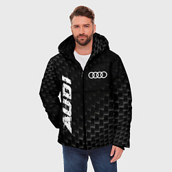 Куртка зимняя мужская Audi карбоновый фон, цвет: 3D-черный — фото 2