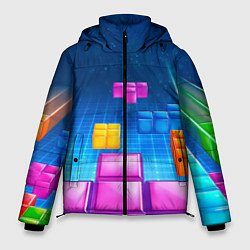Куртка зимняя мужская Падающие сверху блоки тетриса, цвет: 3D-светло-серый