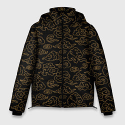 Куртка зимняя мужская Японский узор облаков, цвет: 3D-черный