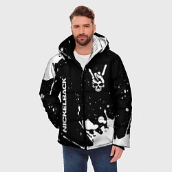 Куртка зимняя мужская Nickelback и рок символ на темном фоне, цвет: 3D-черный — фото 2