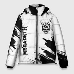 Куртка зимняя мужская Megadeth и рок символ на светлом фоне, цвет: 3D-черный