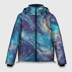 Куртка зимняя мужская Путеводная звезда в космосе, цвет: 3D-светло-серый