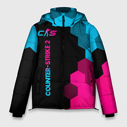 Мужская зимняя куртка Counter-Strike 2 - neon gradient: по-вертикали