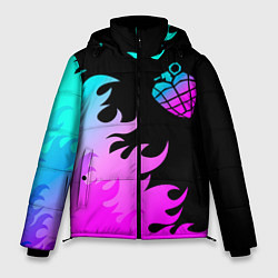 Куртка зимняя мужская Green Day неоновый огонь, цвет: 3D-черный