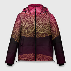 Куртка зимняя мужская Пылающий орнамент, цвет: 3D-красный