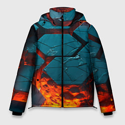 Куртка зимняя мужская Лавовые наносоты, цвет: 3D-красный