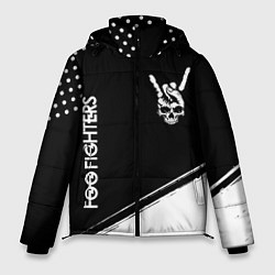 Куртка зимняя мужская Foo Fighters и рок символ на темном фоне, цвет: 3D-черный