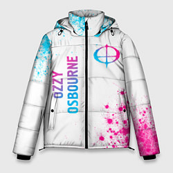 Куртка зимняя мужская Ozzy Osbourne neon gradient style: надпись, символ, цвет: 3D-черный