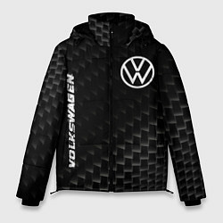 Куртка зимняя мужская Volkswagen карбоновый фон, цвет: 3D-черный