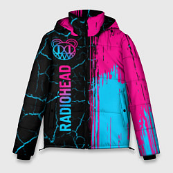Мужская зимняя куртка Radiohead - neon gradient: по-вертикали