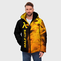 Куртка зимняя мужская Half-Life - gold gradient: по-вертикали, цвет: 3D-черный — фото 2