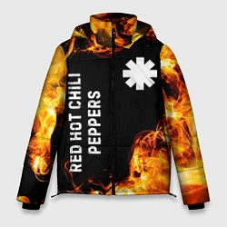 Куртка зимняя мужская Red Hot Chili Peppers и пылающий огонь, цвет: 3D-черный