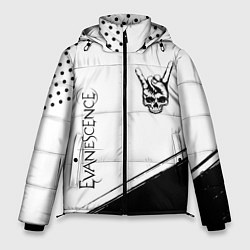 Куртка зимняя мужская Evanescence и рок символ на светлом фоне, цвет: 3D-черный