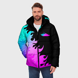 Куртка зимняя мужская Papa Roach неоновый огонь, цвет: 3D-черный — фото 2