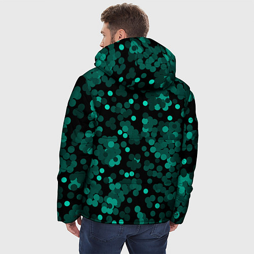Мужская зимняя куртка Бирюзовые с зеленым конфетти / 3D-Красный – фото 4