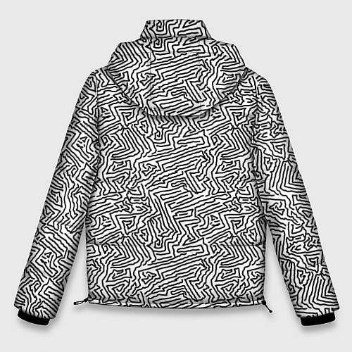 Мужская зимняя куртка Абстрактный фон органических линий / 3D-Светло-серый – фото 2