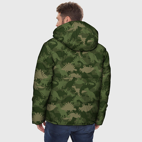 Мужская зимняя куртка Камуфляж из динозавров / 3D-Светло-серый – фото 4