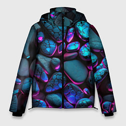 Куртка зимняя мужская Неоновые камни, цвет: 3D-светло-серый