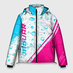 Куртка зимняя мужская Jaguar neon gradient style: надпись, символ, цвет: 3D-черный