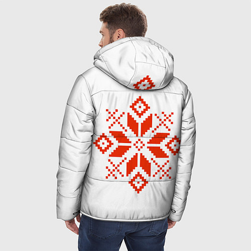 Мужская зимняя куртка Удмуртский узор / 3D-Красный – фото 4