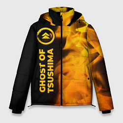 Куртка зимняя мужская Ghost of Tsushima - gold gradient: по-вертикали, цвет: 3D-черный