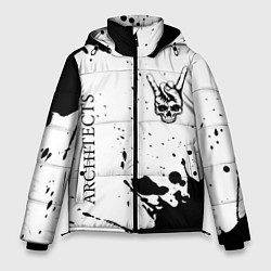 Куртка зимняя мужская Architects и рок символ на светлом фоне, цвет: 3D-черный