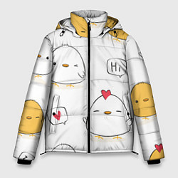 Куртка зимняя мужская Привет цыпленок, цвет: 3D-светло-серый