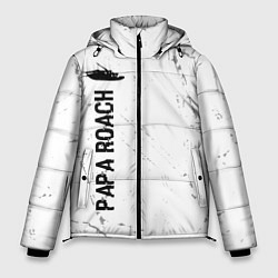 Мужская зимняя куртка Papa Roach glitch на светлом фоне: по-вертикали