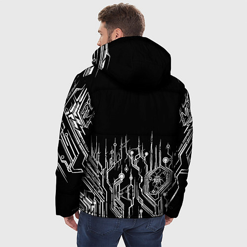 Мужская зимняя куртка Киберпанк-модерн / 3D-Светло-серый – фото 4