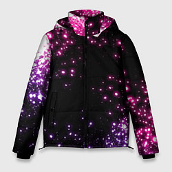 Куртка зимняя мужская Неоновые звезды - neon, цвет: 3D-черный