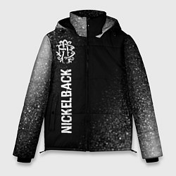 Мужская зимняя куртка Nickelback glitch на темном фоне: по-вертикали