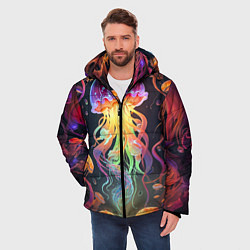 Куртка зимняя мужская Фантастическая медуза, цвет: 3D-черный — фото 2