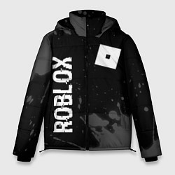 Куртка зимняя мужская Roblox glitch на темном фоне: надпись, символ, цвет: 3D-черный