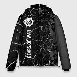 Мужская зимняя куртка Gears of War glitch на темном фоне: по-вертикали