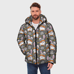Куртка зимняя мужская Ночные зайчики, цвет: 3D-черный — фото 2