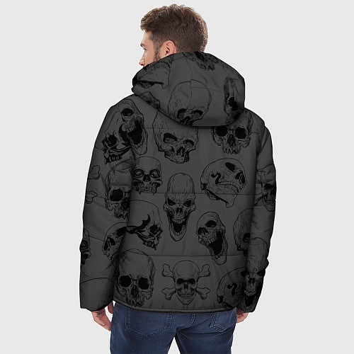Мужская зимняя куртка Раскиданные черепа / 3D-Светло-серый – фото 4