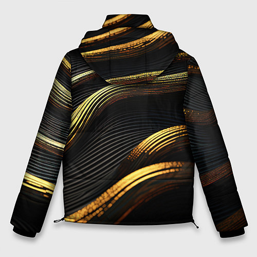 Мужская зимняя куртка Золотистые волны абстракция / 3D-Светло-серый – фото 2