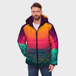 Куртка зимняя мужская Синтовый закат, цвет: 3D-красный — фото 2