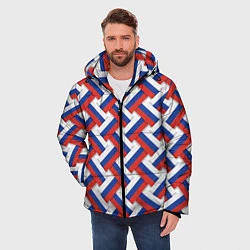 Куртка зимняя мужская Россия - плетёнка, цвет: 3D-светло-серый — фото 2