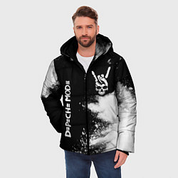 Куртка зимняя мужская Depeche Mode и рок символ на темном фоне, цвет: 3D-черный — фото 2