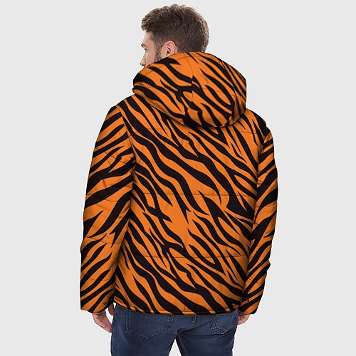 Мужская зимняя куртка Полоски тигра - tiger / 3D-Светло-серый – фото 4