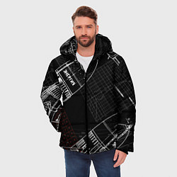 Куртка зимняя мужская Чертеж ракеты, цвет: 3D-черный — фото 2