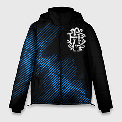 Куртка зимняя мужская Nickelback звуковая волна, цвет: 3D-черный