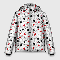 Куртка зимняя мужская Карточные тузы, цвет: 3D-красный