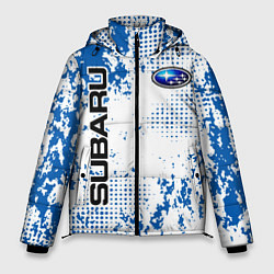 Мужская зимняя куртка Subaru blue logo
