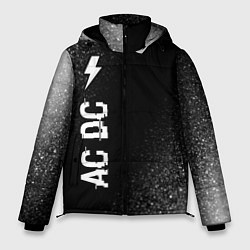 Мужская зимняя куртка AC DC glitch на темном фоне: по-вертикали