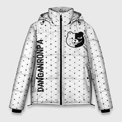 Куртка зимняя мужская Danganronpa glitch на светлом фоне: надпись, симво, цвет: 3D-черный