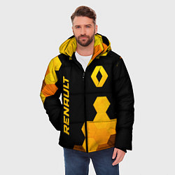 Куртка зимняя мужская Renault - gold gradient: надпись, символ, цвет: 3D-черный — фото 2