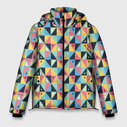 Куртка зимняя мужская Треугольная мозаика, цвет: 3D-красный