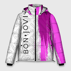 Куртка зимняя мужская Bon Jovi rock legends: по-вертикали, цвет: 3D-черный